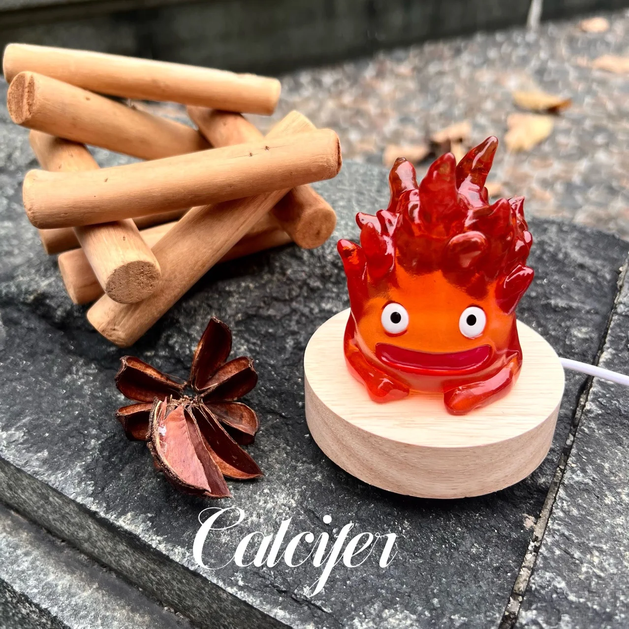 Cute Fire Night Lamp Mini Anime Figure Cute Fire Night Light For Bedroom Decor Home Office Desk Decor Gifts