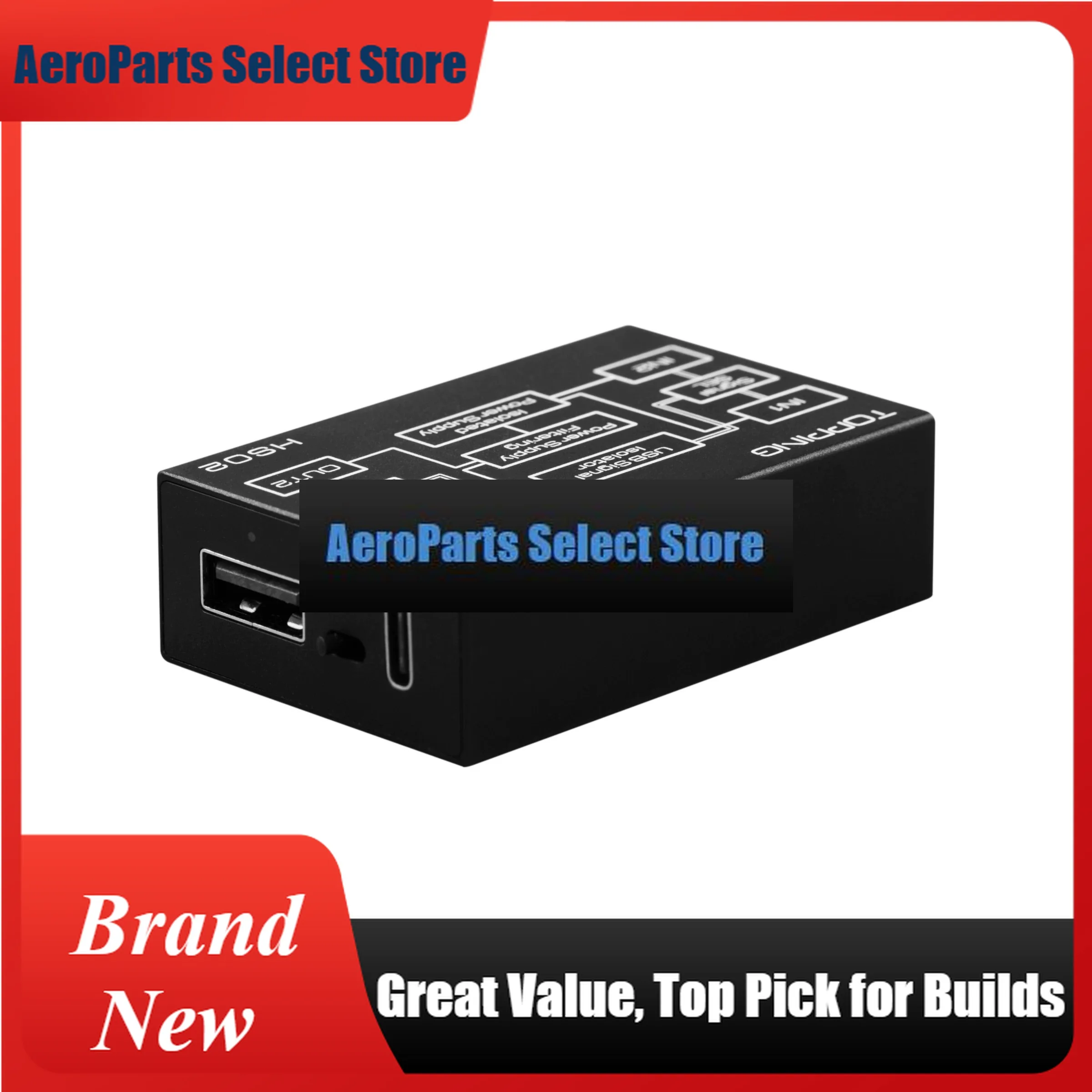 AeroPartsTOPPING HS02 USB 2.0 High Performance Audio Isolator With USB-B And Type C Input High Speed And Highly Compatible