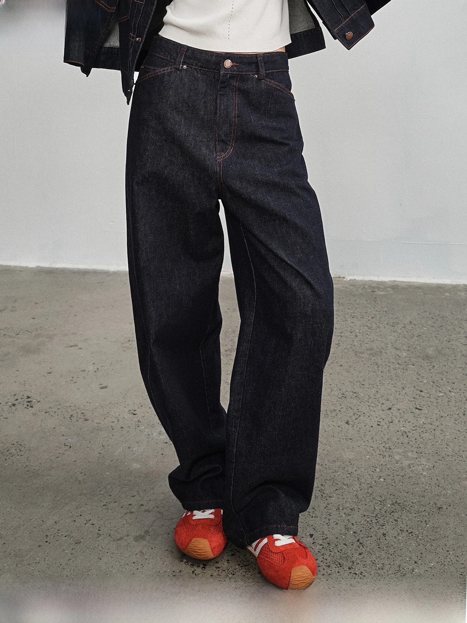 

Retro High Waist Wide Leg Jeans Women's Straight Commute Slimming Pants Spring New Style Cotton Blend Comfortable Fit