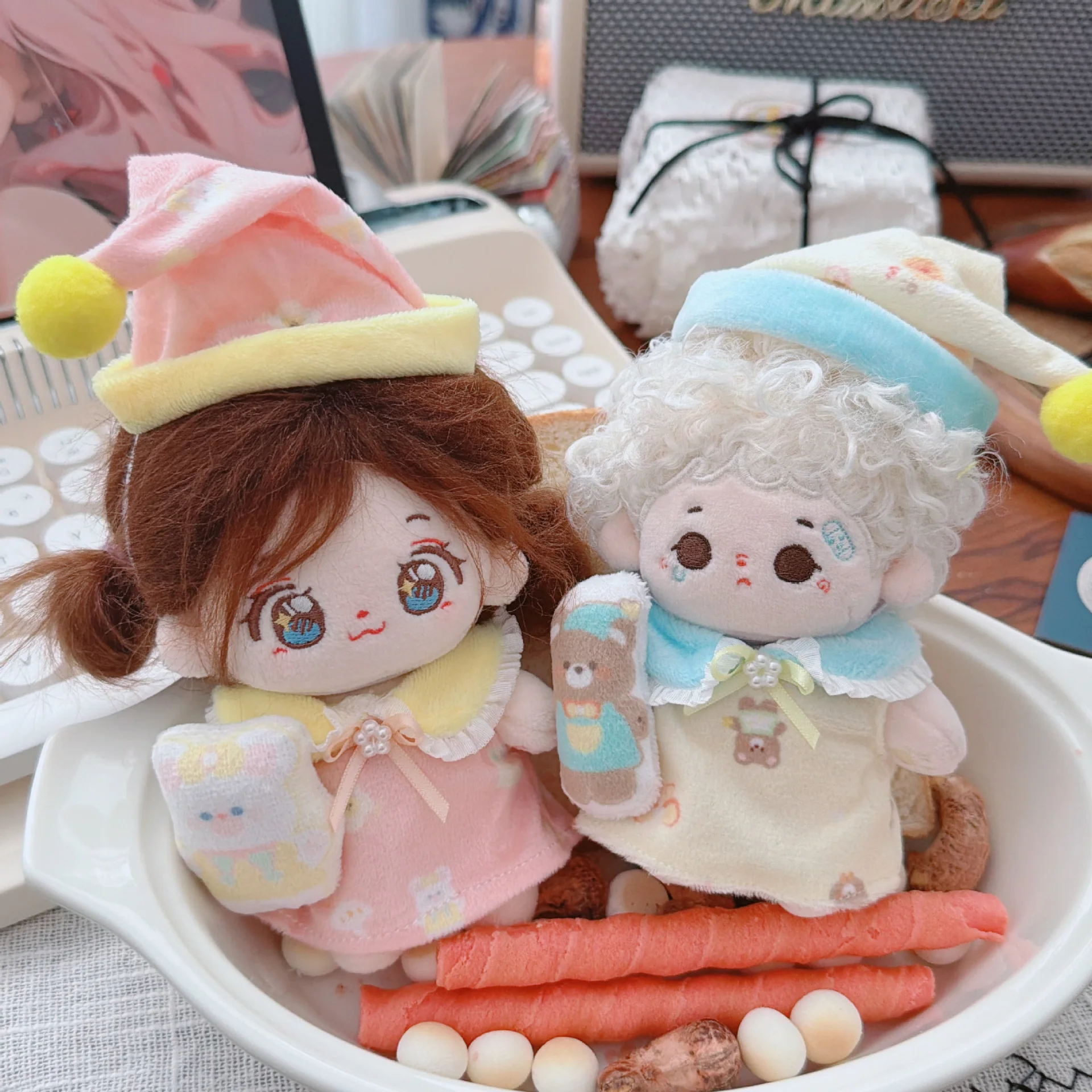 

Одежда для кукол-идолов 10-15 см: милый розово-голубой комплект для сна, плюшевые аксессуары для кукол, подарки для девочек, подарки для фанатов, коллекционные подарки