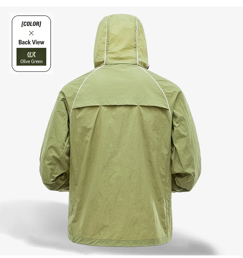 LNGXO Unisex Sun Protection Jackets Summer Waterproof Quick Dry Reflective Coat Camping Hiking Climbing Lightweight Windbreaker