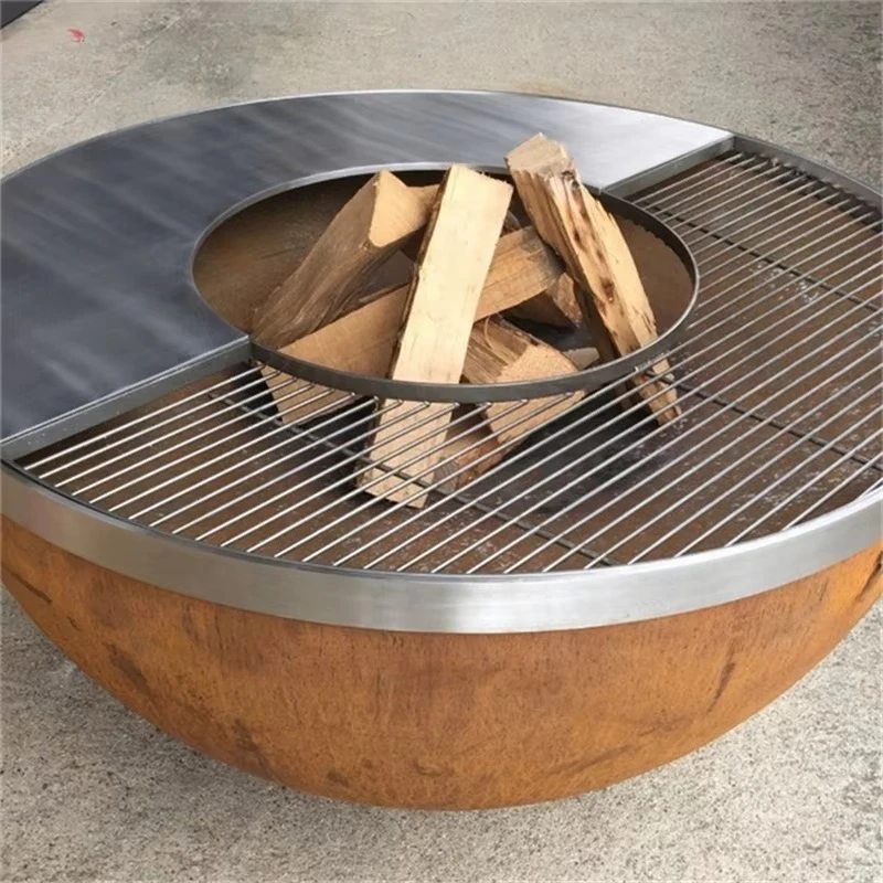 Outdoor charcoal barbecue, fire pit, barbecue pit, height adjustable, easy to assemble, easy to clean