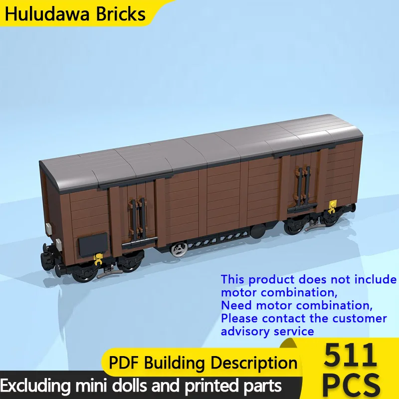 

City Car Model MOC Building Bricks 8-Wheel Brown Box Wagon Modular Technology Children Holiday Gifts Assemble Toys Suit