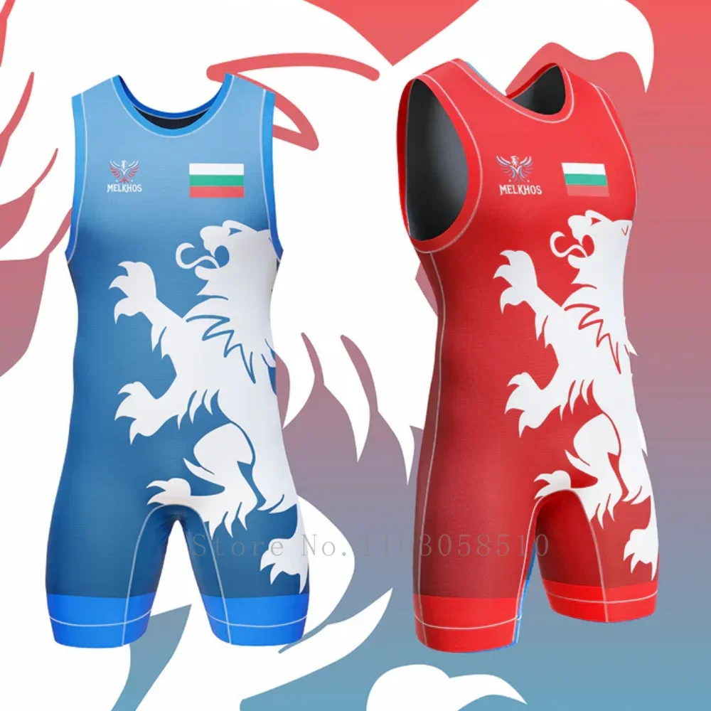 MELKHOSU Bulgaria Singlet Team Singlet professional-grade competition suit Wrestlers tournaments Bodybuilding wrestling suit