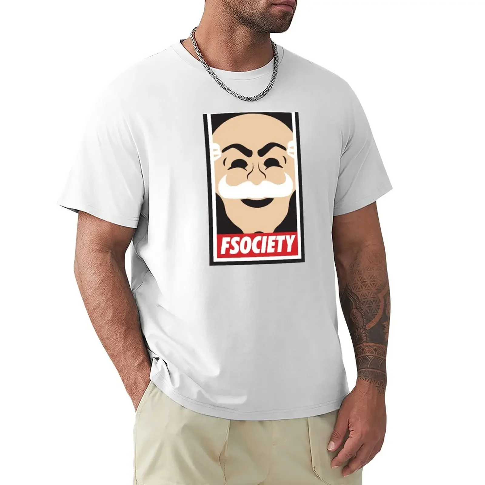 FSociety T-Shirt rapper graphic tees Aesthetic clothing plain tees oversized t shirt men