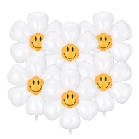 6pcs 50x40cm Smiling Sunflower Daisy Balloon Aluminum Foil Balloon Girl Baby Shower Birthday Party Wedding Decoration Globos