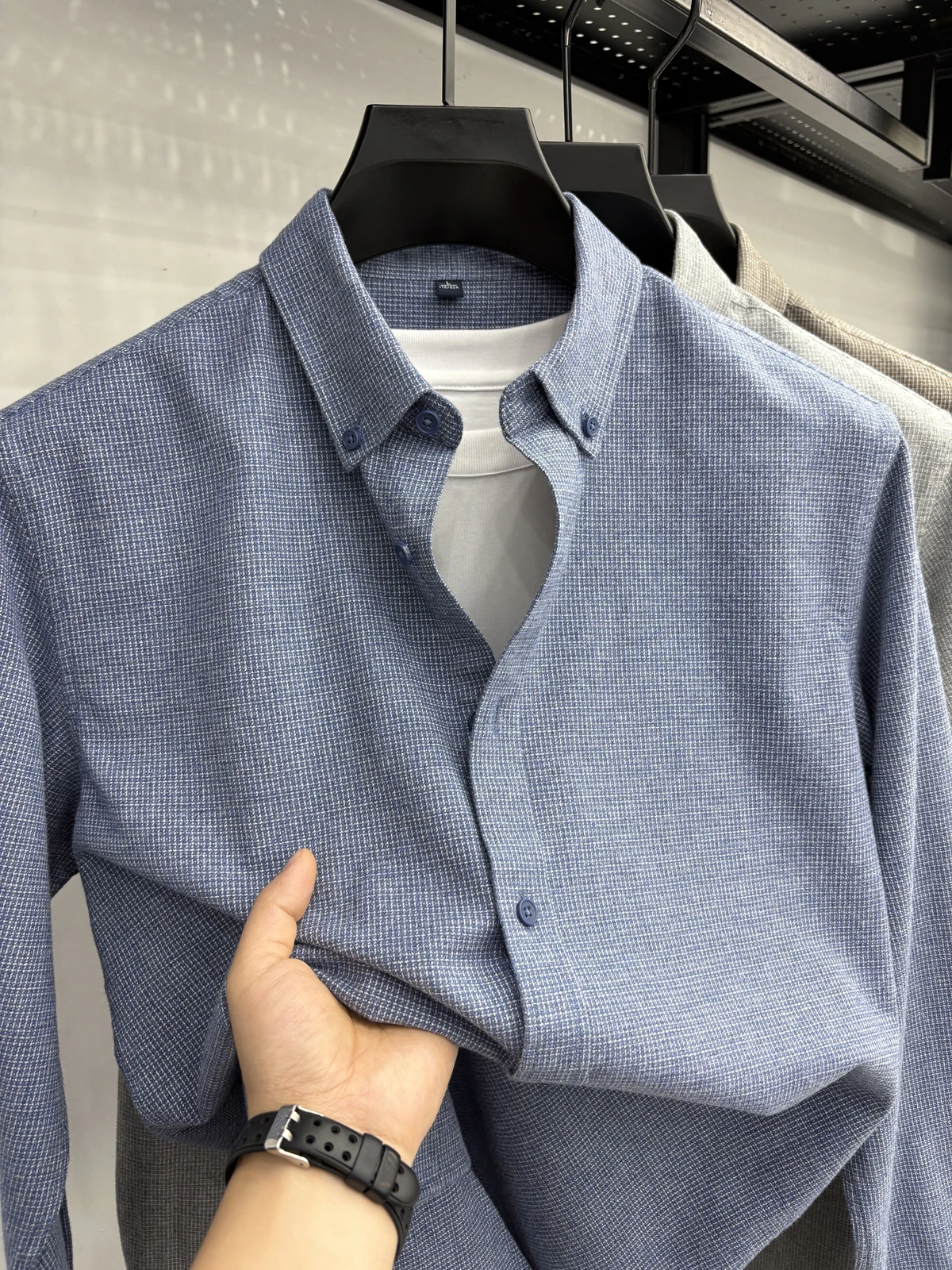 

Autumn Winter Thickened Pure Cotton Brushed Shirt Men's Long Sleeve Plaid Business Casual Mid-aged Shirt Comfortable Breathable