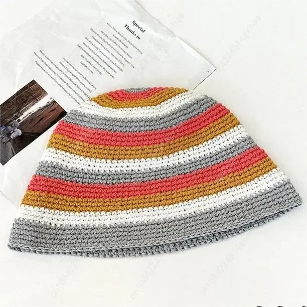 Molodo Crochet Bucket Hat for Women Knitted Fisherman Hat for Autumn Winter Trendy Handmade Bucket Cap for Travel Fishing Hat