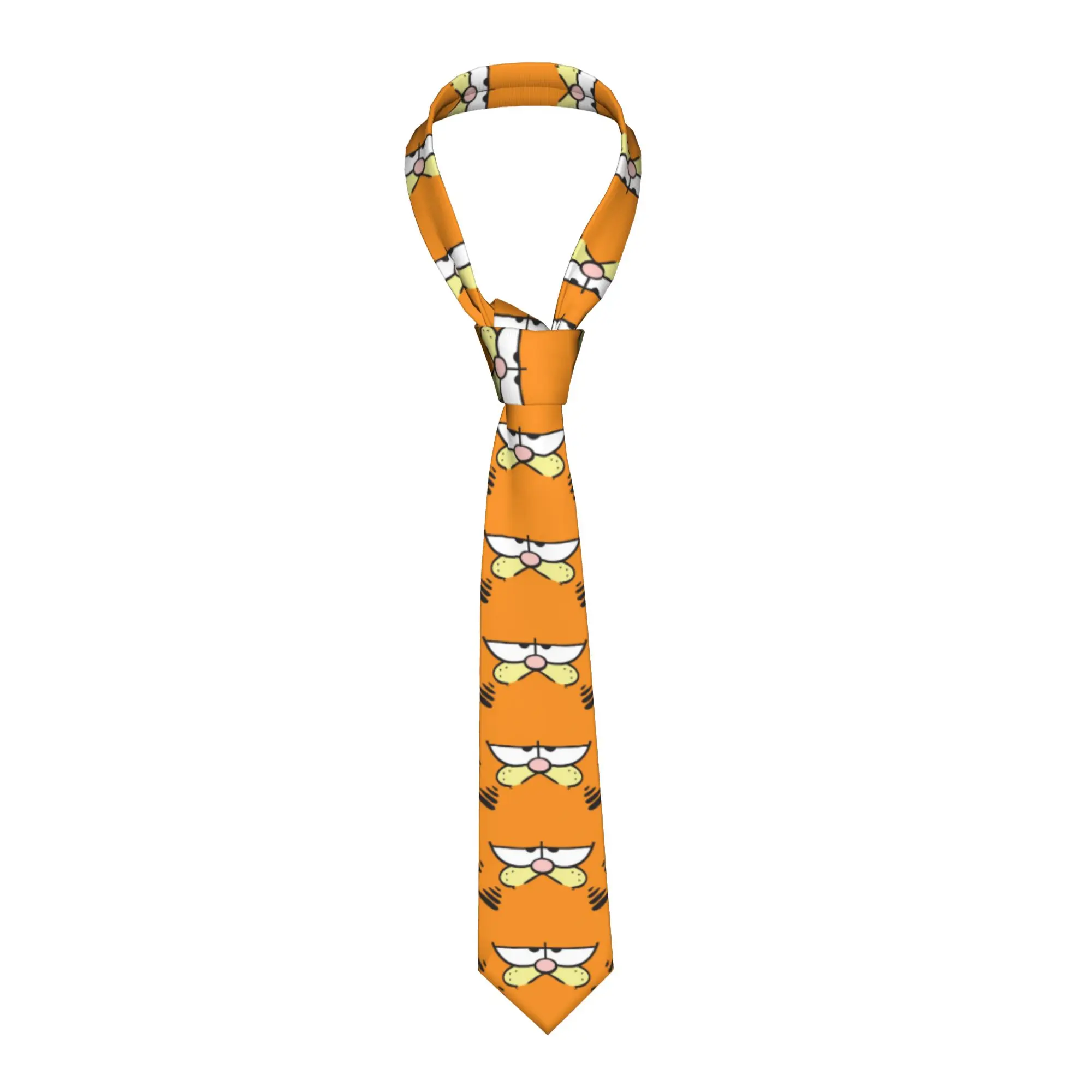 Garfields Neckties Men Polyester 8 cm Casual  Wide Neck Tie Cute Funny Cat for Men Accessories Gravatas Wedding Cosplay Props