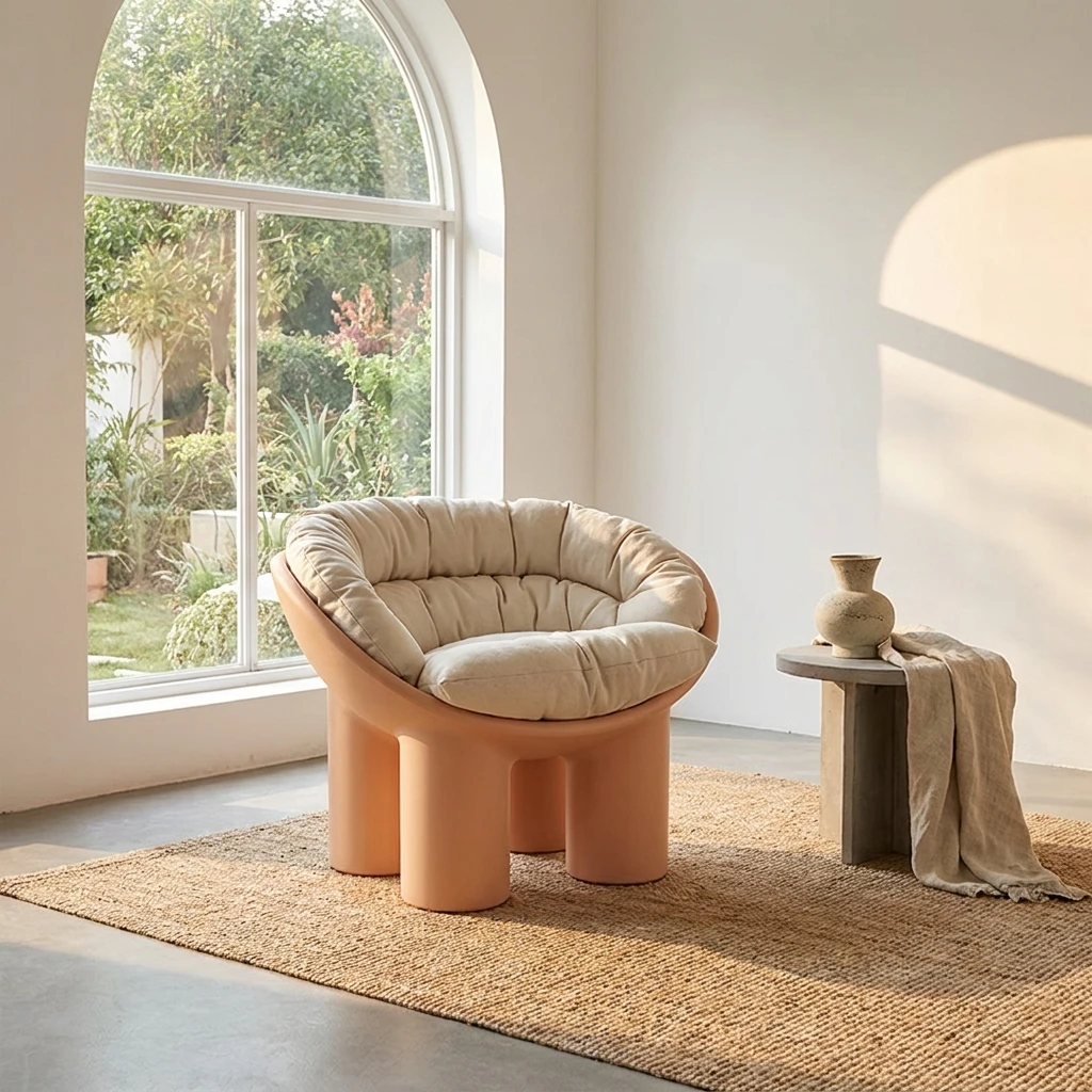 & Unique Elephant Chair - Modern Plastic Designer Armchair with Cushion for Living Room, Balcony and Home Furniture
