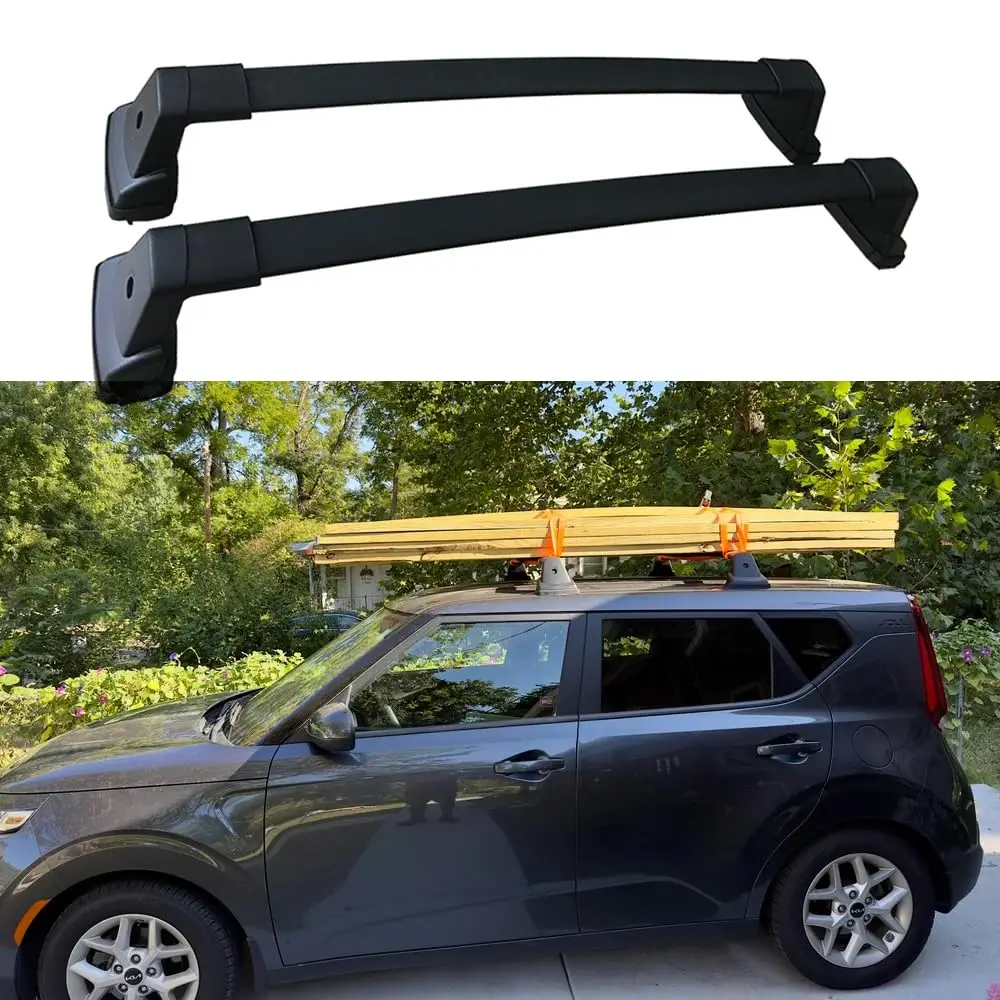 High Quality Aluminum Cross Bars Fits for KIA Soul 2014-2024 Roof Rail Crossbar Luggage Carrier Roof Rack Rail Carrier Lockable