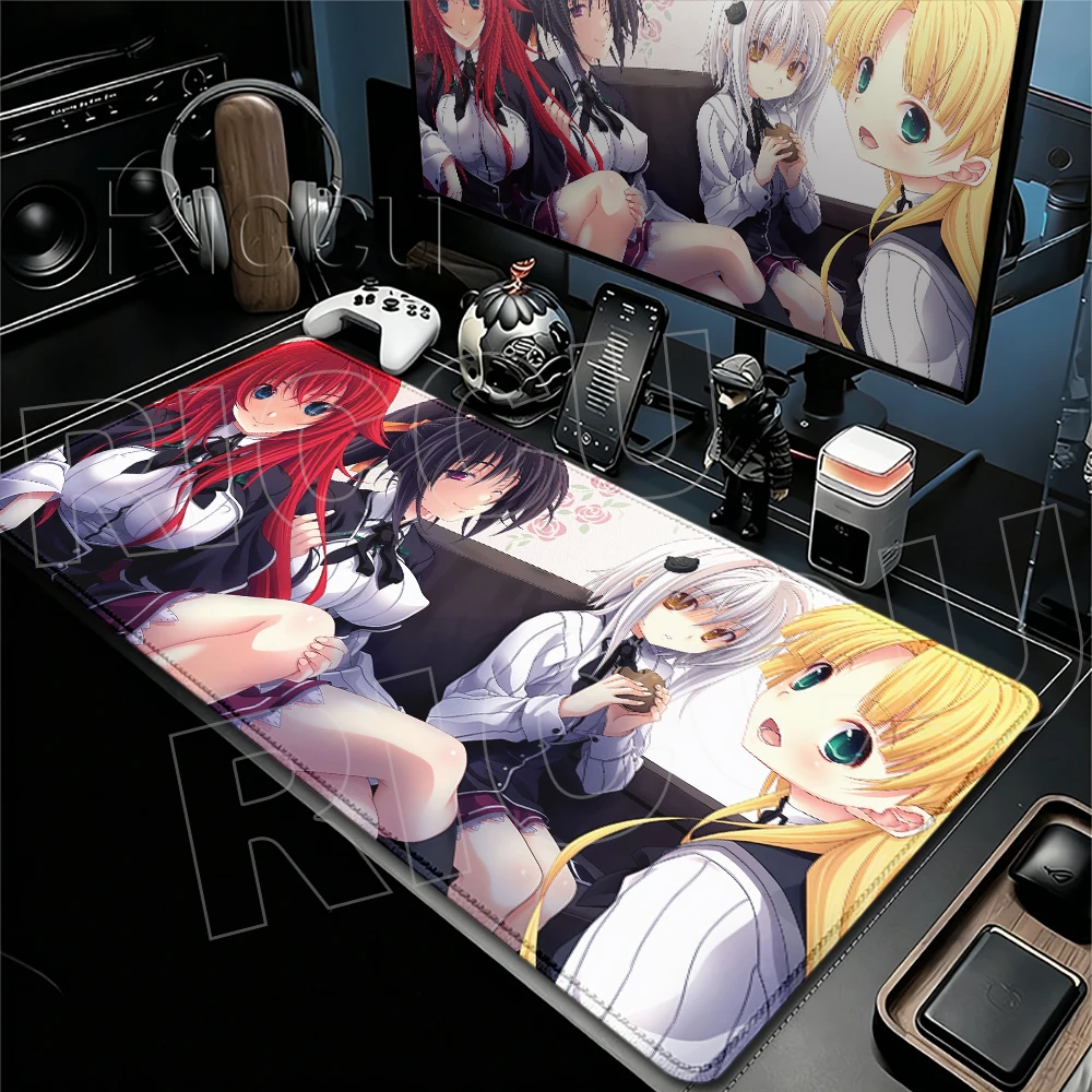 High School DxD Rias Gremory Mouse Pad Computer Laptop Rubber Anti-slip Table Mat Gamers Decoracion Locking Edge Rubber Desk Rug