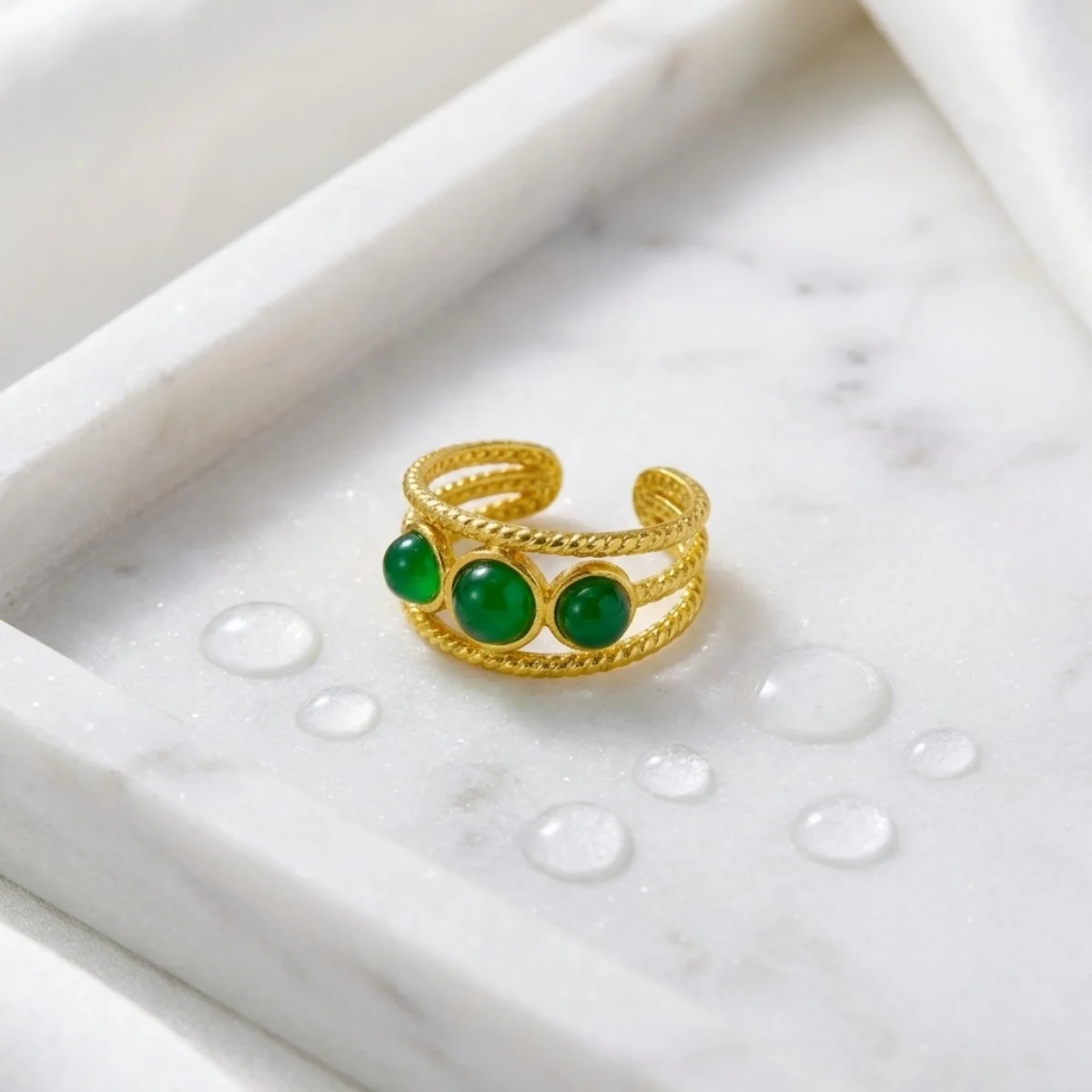 Retro-Ringe mit unregelmäßigem Lava- und Tigerauge-Stein für Damen und Herren, Edelstahl, geometrische Textur, Fingerring, ästhetischer Schmuck – Detail 30