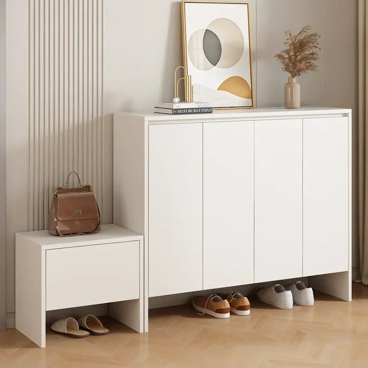 Shoe cabinet at the entrance of the home, cabinet against the wall entrance, modern simple shoe cabinet with changing