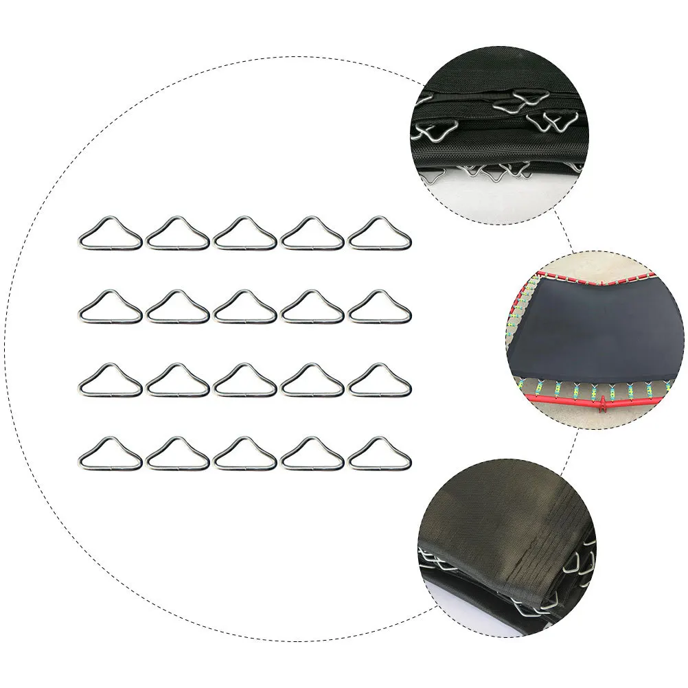 

22Pcs V-Shaped Metal Triangle Rings Trampoline Buckles Sturdy Design Outdoor Trampoline Spare Parts Replacement