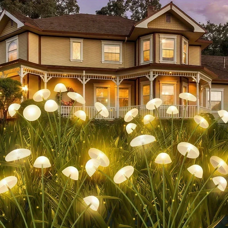 Solarbetriebene Quallen-Rasenlampe 6/8/10 LED Windbetriebene Outdoor-Garten-Bodenleuchte Spritzwassergeschützt für Camping-Atmosphärenbeleuchtung