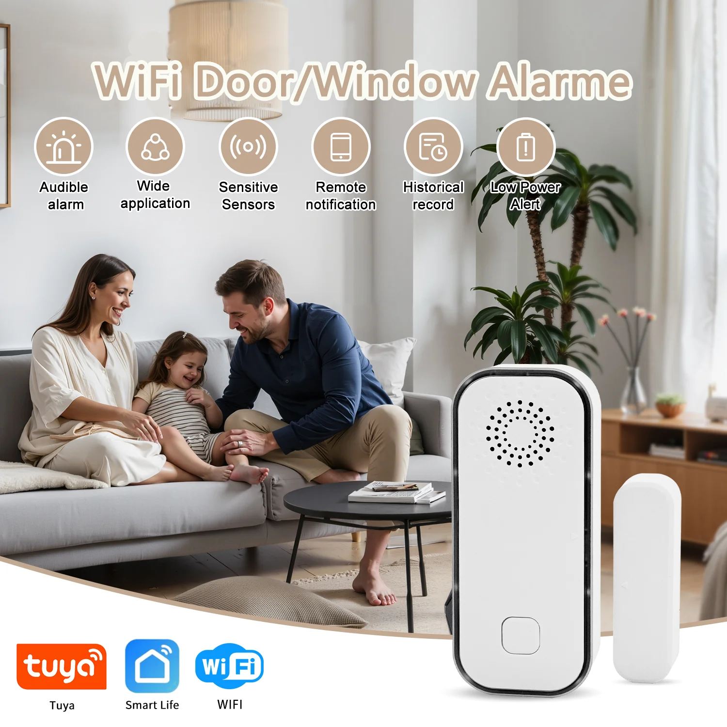 

Tuya WiFi Smart Alarm Automation Residential Smart Home Security Protection Smart Life Control Home Alarm With Alexa Google Home