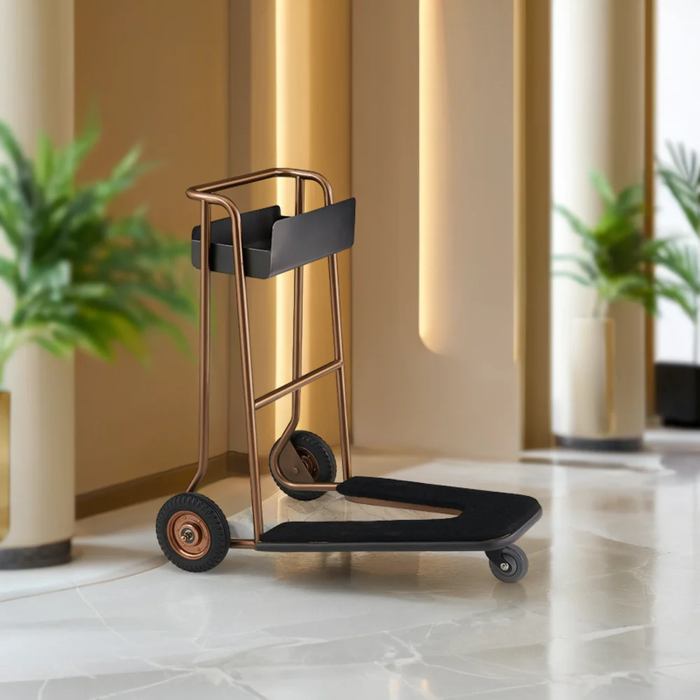 

2024 New Design Hotel Luggage Cart Baggage Car Lobby Cart Airport Passenger Baggage Trolleys with High Quality