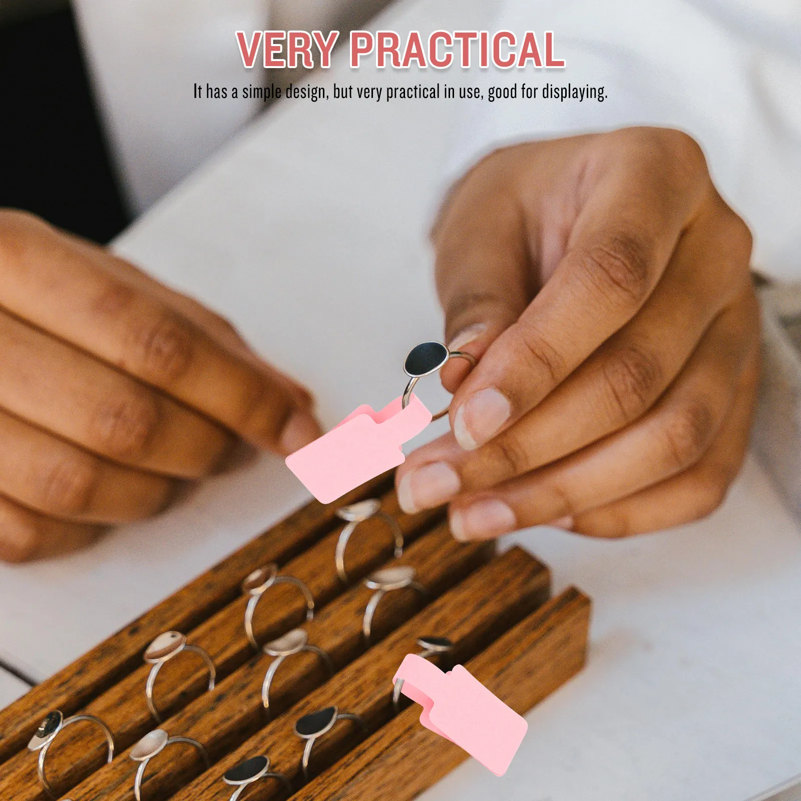 

100Pcs Jewelry Label Sticker Adhesive Price Tag for Ornament Display Professional Sturdy Non-Deformable Writable Blank Jewelry