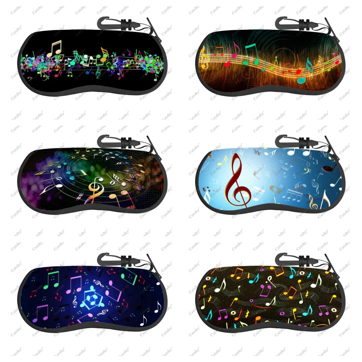 Note Glasses case zipper travel printed soft shell suitable for storing cosmetics pencil case glasses case