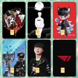 Faker T1 L-Lols Stickers Cartoon Credit Card Visa Debit Bank Charge Card Bus Metro Waterproof Sticker Decal Decoration
