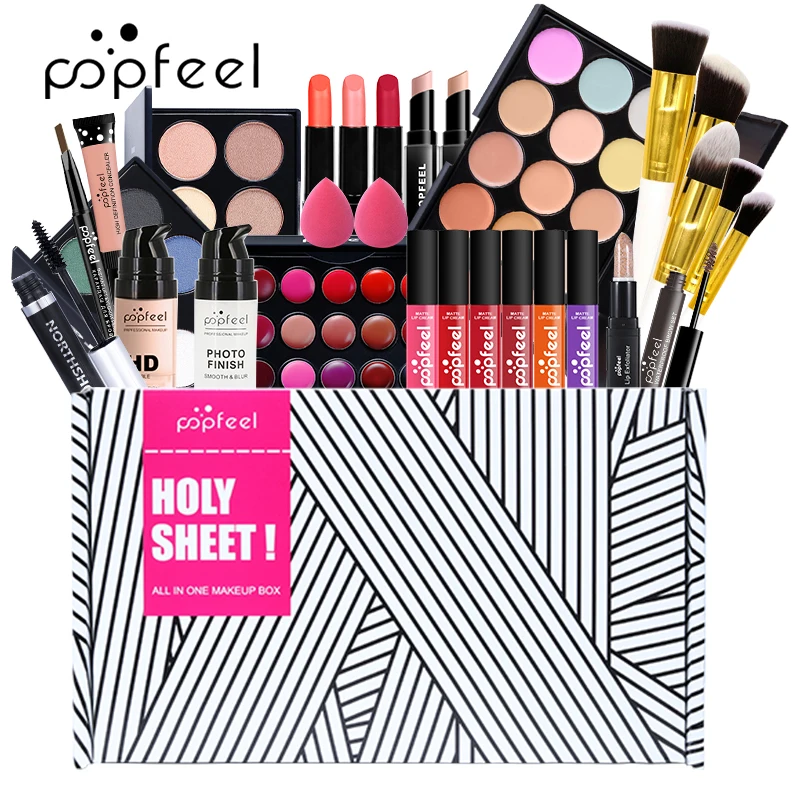 Cosmetic Bag Stylish Portable High-quality Versatile All In Makeup Set Beginners Travel Makeup Kit Must-have Popular Hot