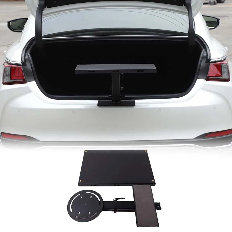 

1Pcs carbon steel black For Lexus ES 2018+ car tailgate lock extension small table plate car interior modification accessories