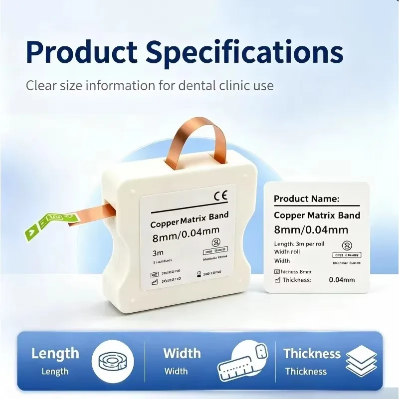 3m/Roll Copper Dental Copper Matrix Band Roll Flexible & Malleable Dental Restoration Matrix Strip for Dentist Use