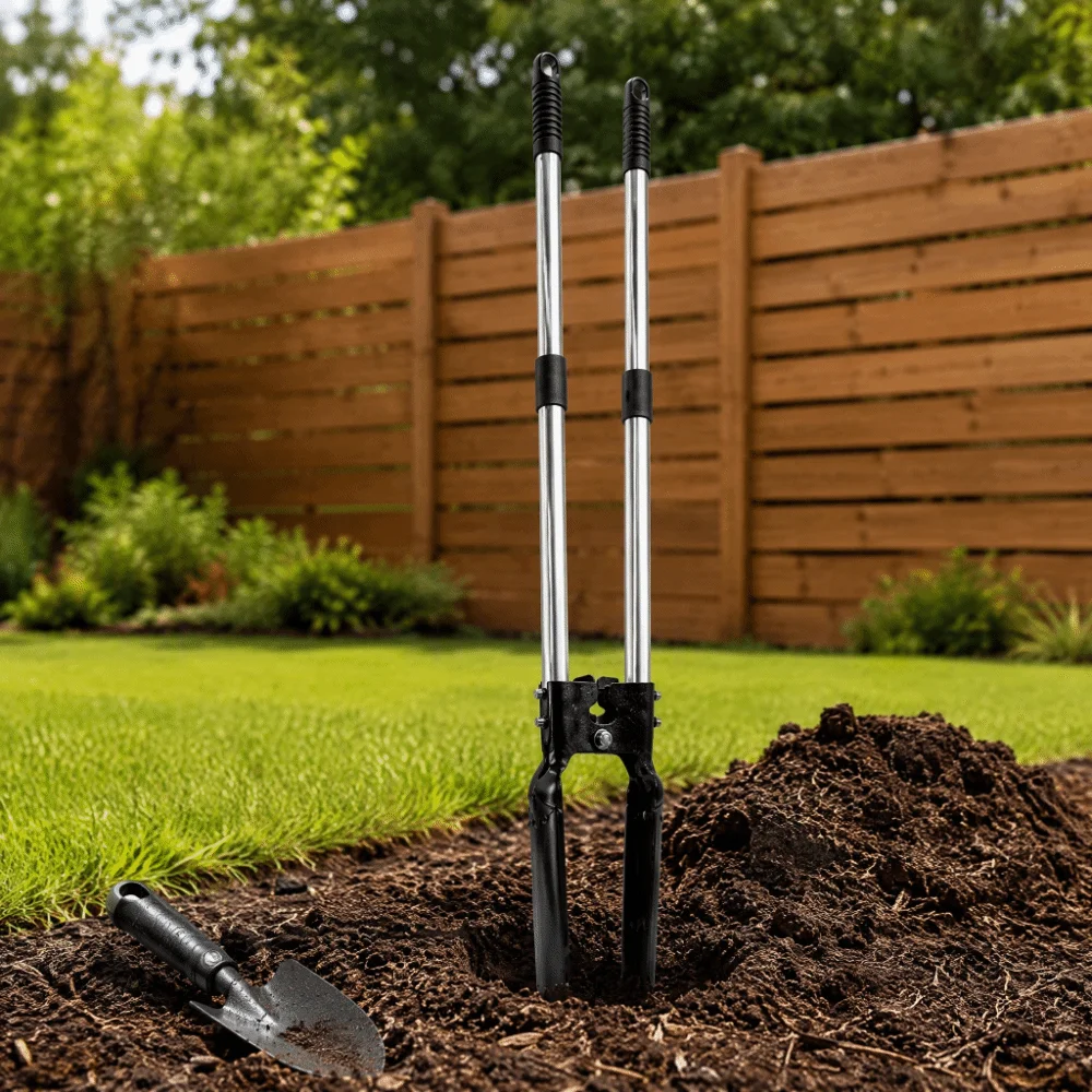 Long Handle Grass Plugger Tool Ergonomic Heavy Duty Plants Transplanter Steel Construction Sod Plugger Tool Digging Holes