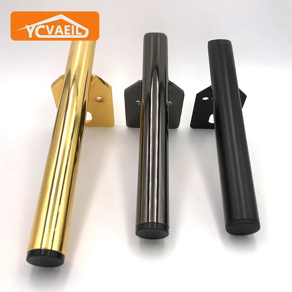 4pcs Legs for Furniture Metal Table Feet Hardware Mount Sofa Chair TV Dresser Bathroom Cabinet Gold Black Replacement Legs