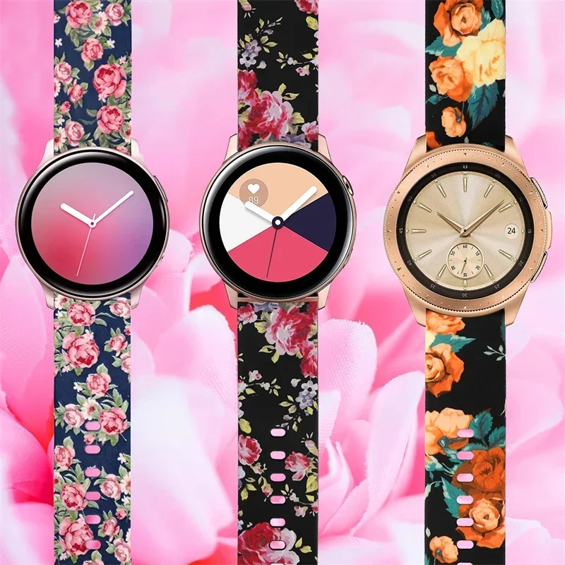 Women Printed Band for Samsung Galaxy Watch 6 5 pro/4/Classic/47mm belt 22mm/20mm Bracelet Galaxy Watch 7 6 4 FE 44mm 40mm Band