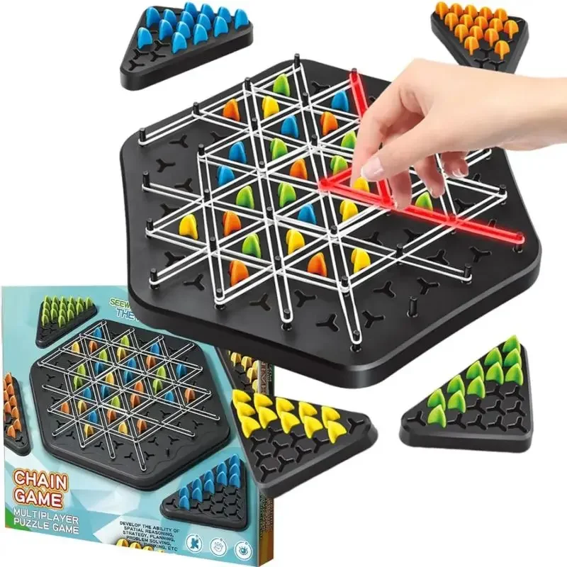 Banda de goma de InteractionTriangles para la familia, juguetes de Educación Temprana, cadena triangular, juego de ajedrez, juego de rompecabezas de mesa