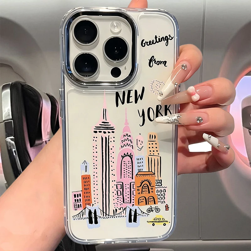 Doodle Travel City Case for Samsung Galaxy S26 Edge S25 S24 S23 FE S22 Ultra Plus A73 5G A72 4G A71 A57 A55 A56 A51 4G Cover