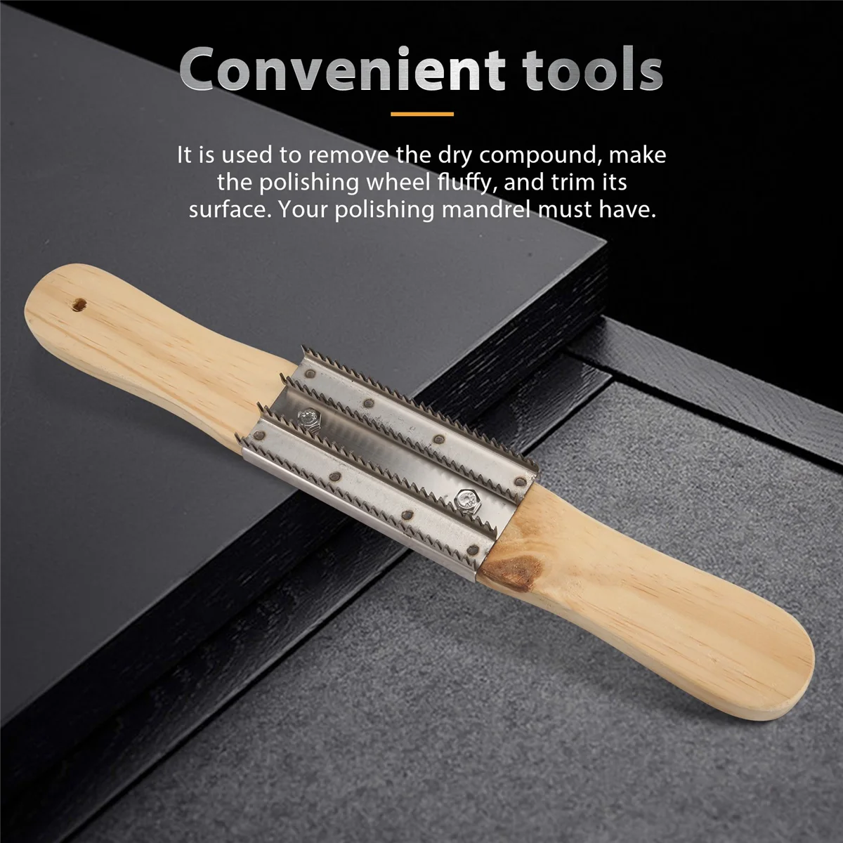 Gagang Kayu Rake 15 Inci untuk Membersihkan Roda Pemoles atau Roda Pemoles Udara SSQ