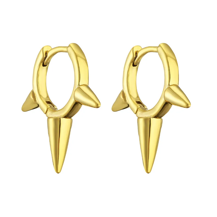 Pendientes chapados en oro de 18k para mujer, aretes con cono de circonita de cristal, joyería de moda, regalos de vacaciones