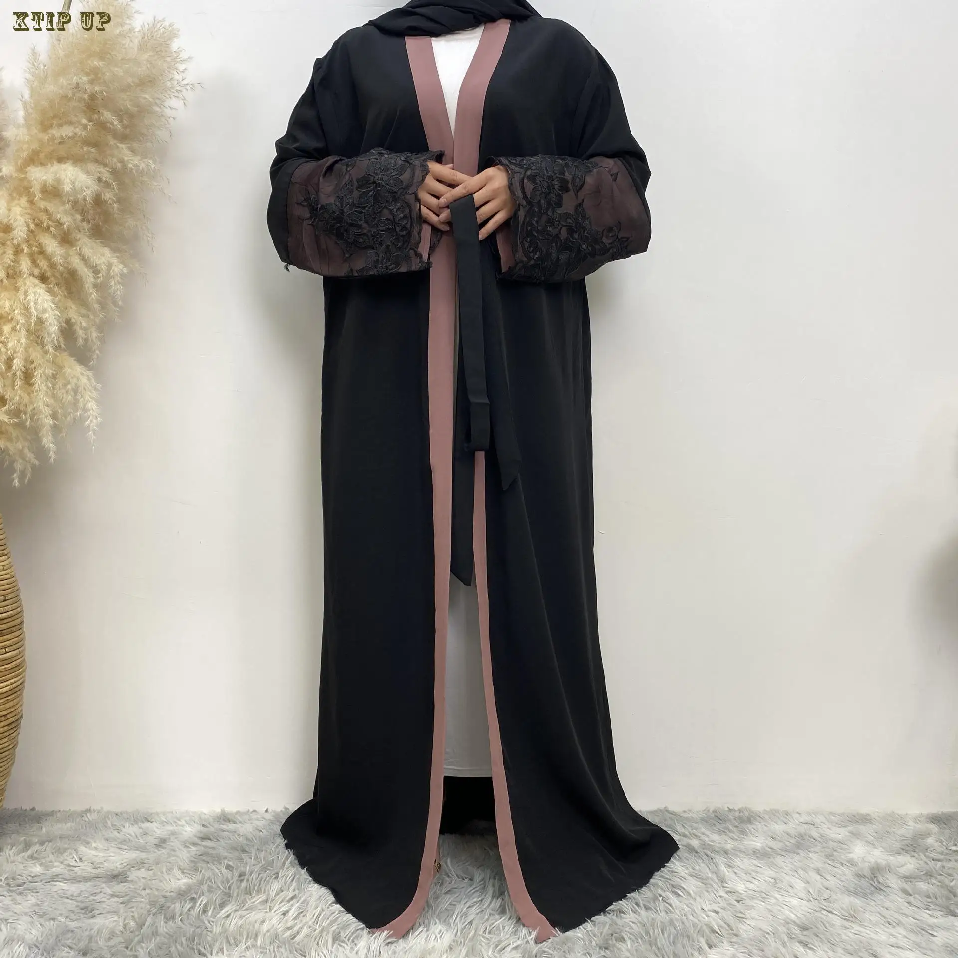 

Dubai Muslim Women Long Sleeve Open Cardigan Maxi Dress Kimono Abaya Kaftan Jilbab Party Arab Gown Islamic Robe Ramadan Clothing