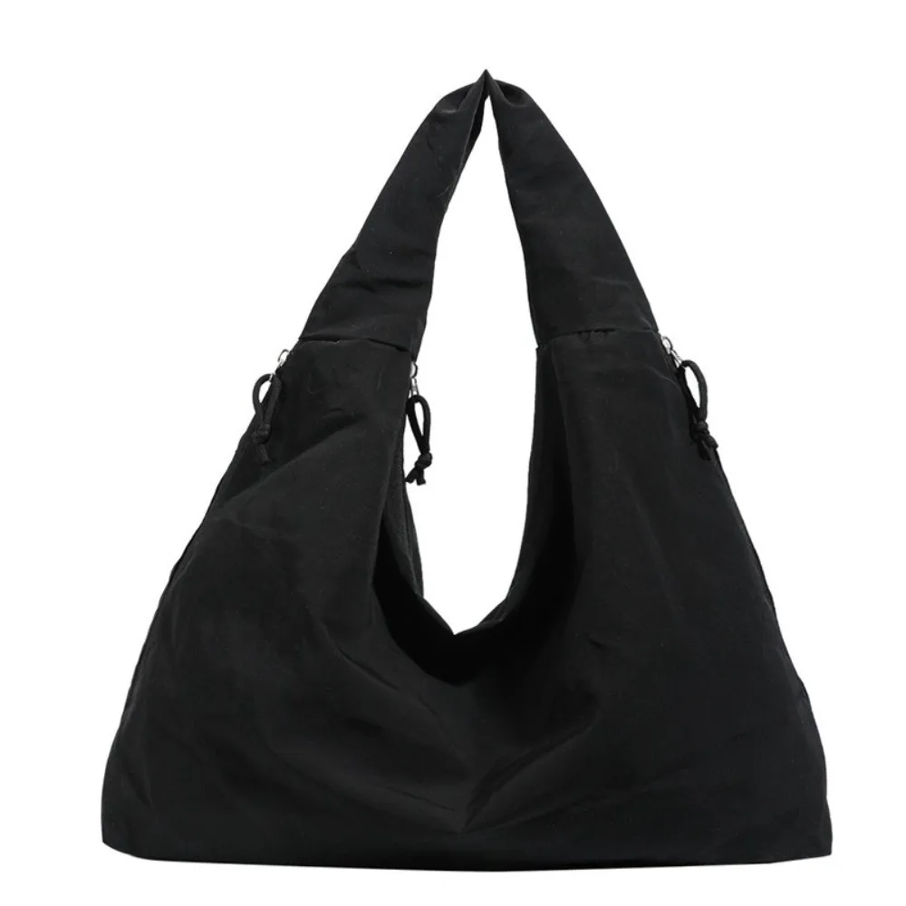 Nylon-Schultertasche, einfarbig, große Kapazität, mehrere Taschen, wasserdichter Reißverschluss, Einkaufstasche für Frauen und Mädchen – Detail 14