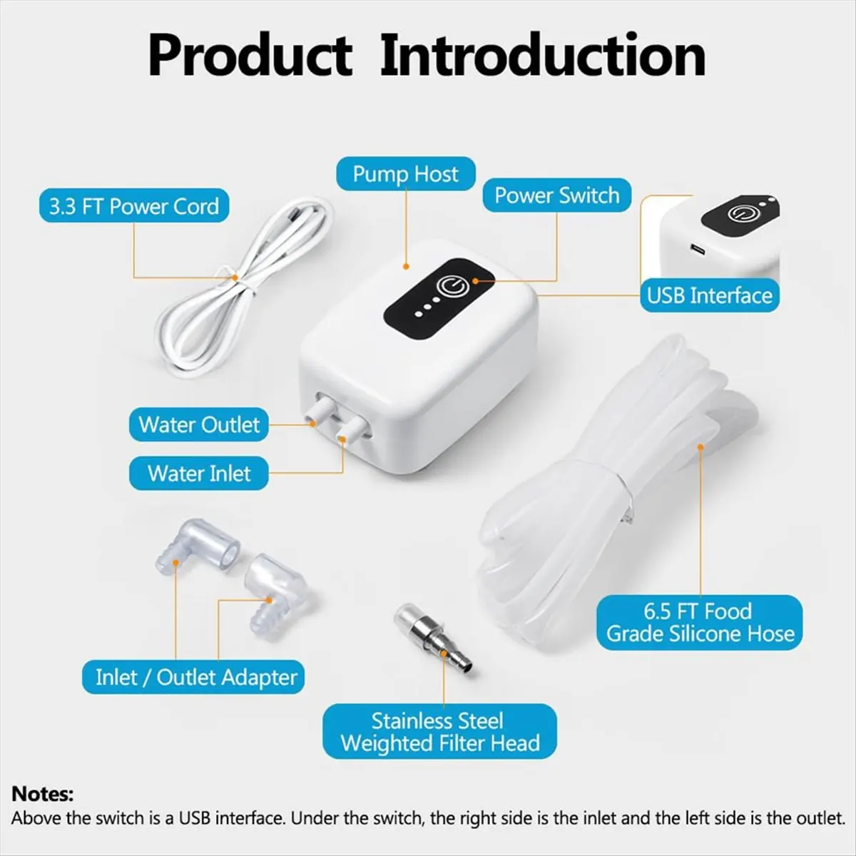 B13C Portable Food Grade USB Electric Auto Siphon Self Priming Pump for Bottling Home Brew Wine,Beer,Beverages and Kombucha