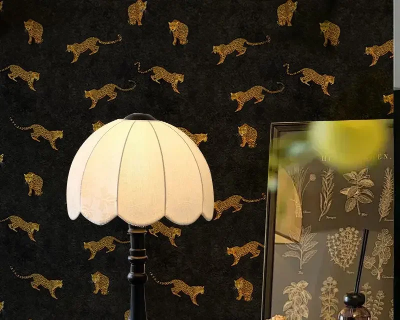 Leopard Peel and Stick Wallpaper Self Adhesive Removable Decorative Vinyl Cheetah Wall Paper for Living Room Kitchen Cabinet