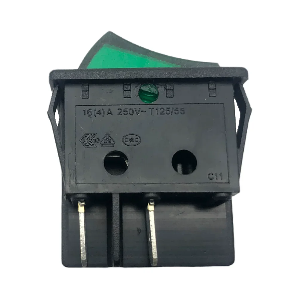 Canal R Series Rocker Switch 4Pin Green Double Pole 20A 16A 125V 250V