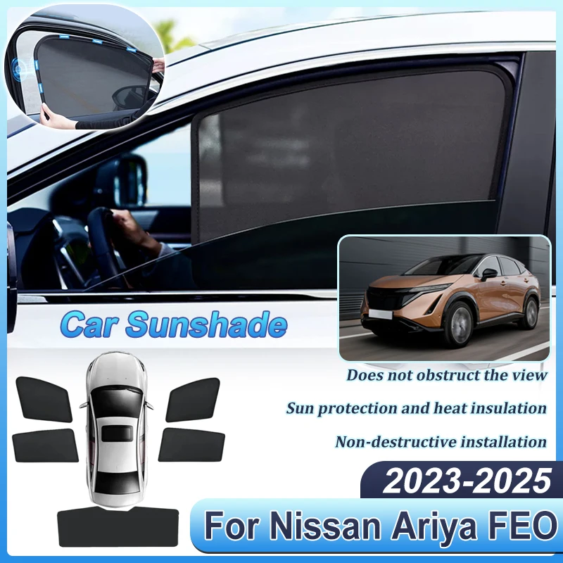 

Car Mesh Sunshades For Nissan Ariya 2024 Accessories FE0 2023 2025 Window Magnetic Visor Sun Shades Privacy Curtains Auto Parts