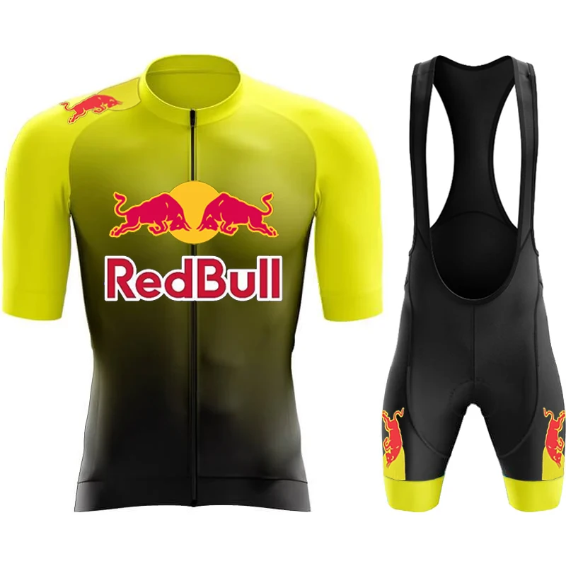 Men\'s Mtb Cycling Pants Red Bull Uniform Clothes Man Gel Jacket Bikes Clothing Jerseys Bib Shorts Jersey 2024 Road Bike Mountain