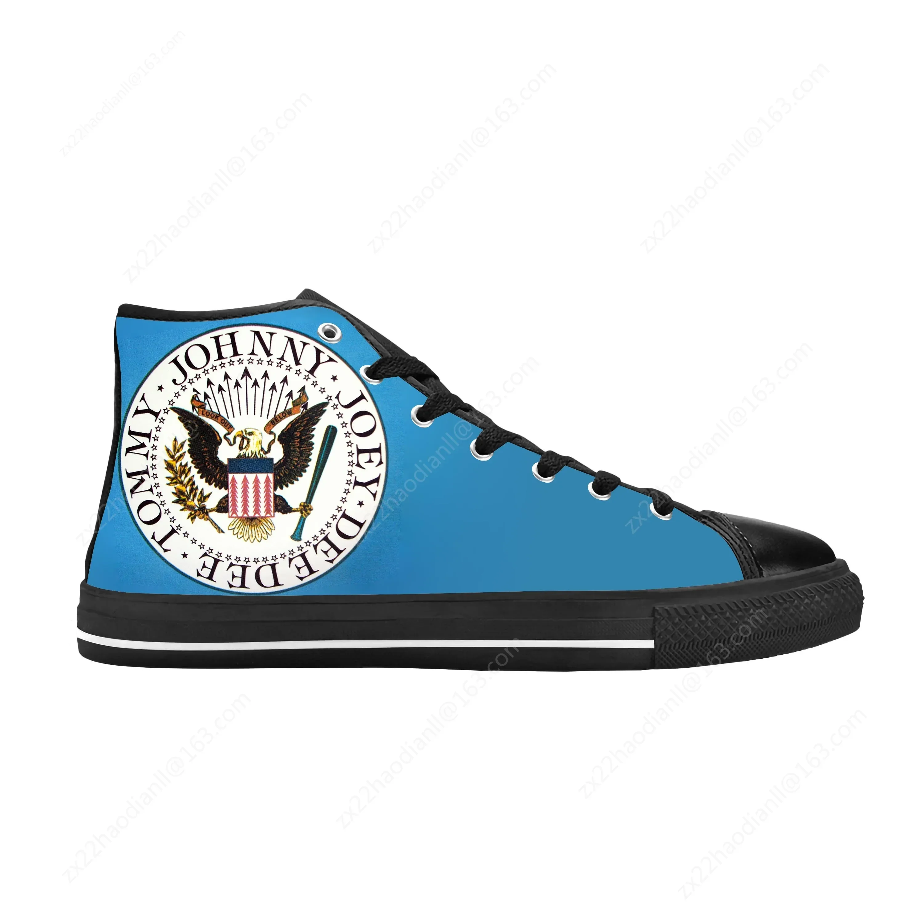 Hot Punk Rock Band Music Singer Ramone Seal Eagle Casual Cloth Shoes High Top Comfortable Breathable 3D Print Men Women Sneakers