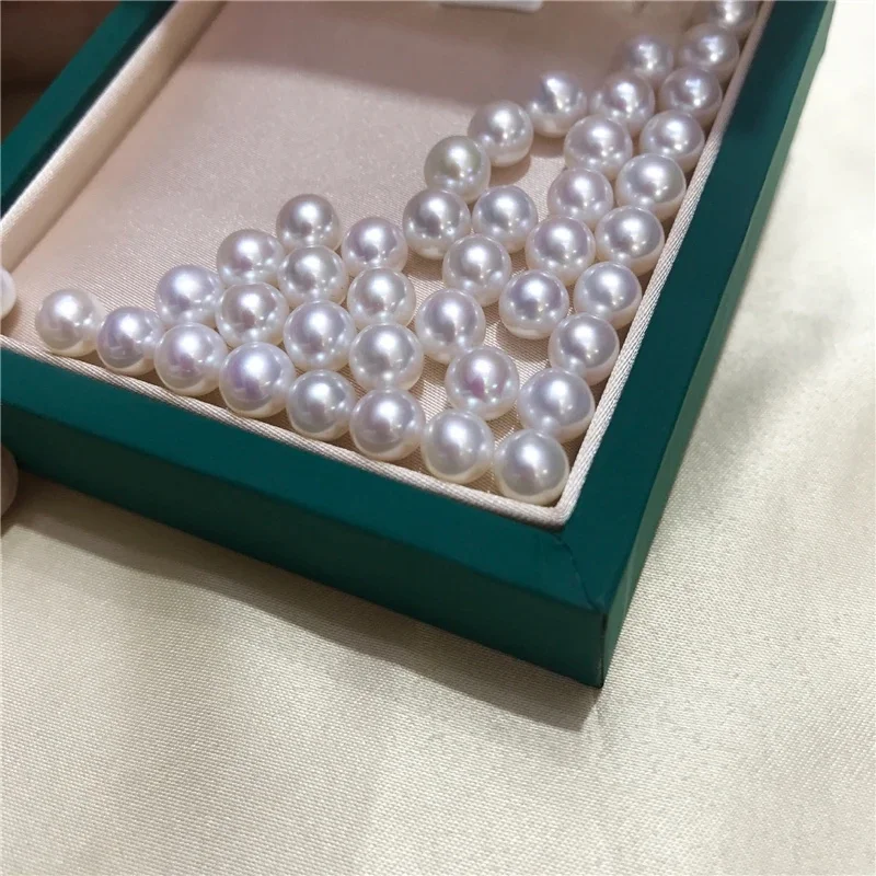 Fashiong Loose Pearls Jewelry 5A High Luster Natural Freshwater Pearl 8-8.5mm No Hole/Half Hole Round Pearls for Pendant Jewelry