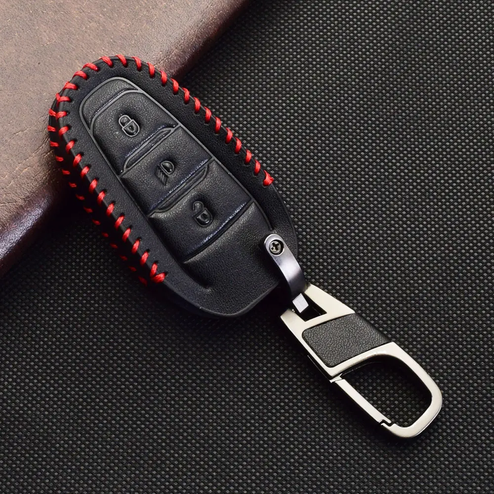 Leder-Schutzhülle für Smart-Fernbedienungen für Peugeot 5008 208 308 508 2008 3008 Rifter Citroen C4 DS DS4 DS5 Autoschlüssel-Etuis – Detail 5