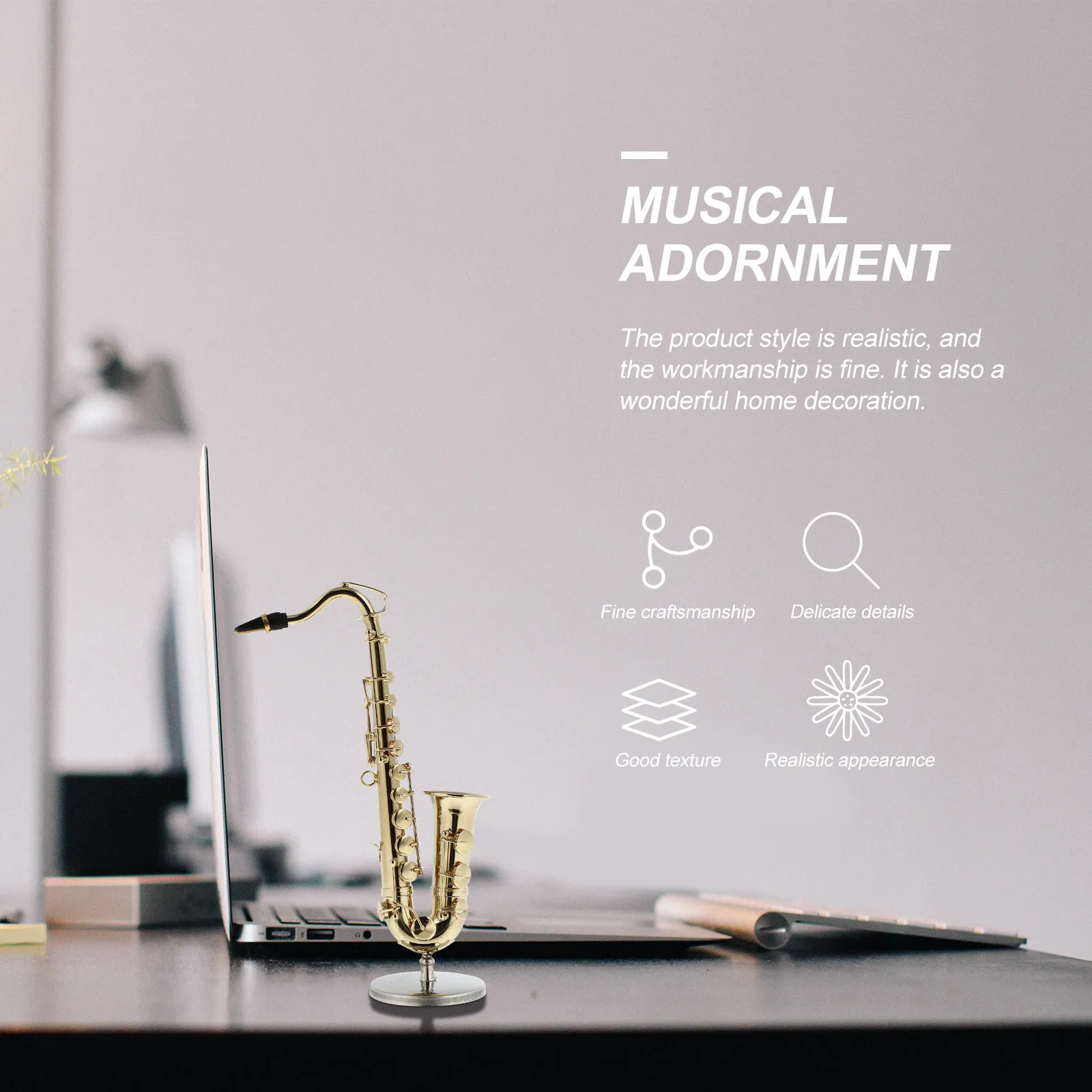 Gold Music Decor Miniature Saxophone Adornment Decoration Golden Christmas Ornament