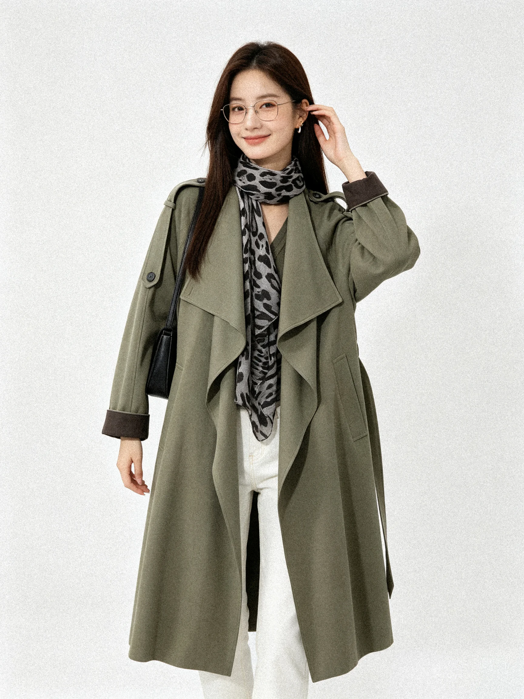 Korean Style Long Oversized Coat Casual Commute Autumn 2026 Women's Fashion Slimming High-End Feelings Leisure Outerwear