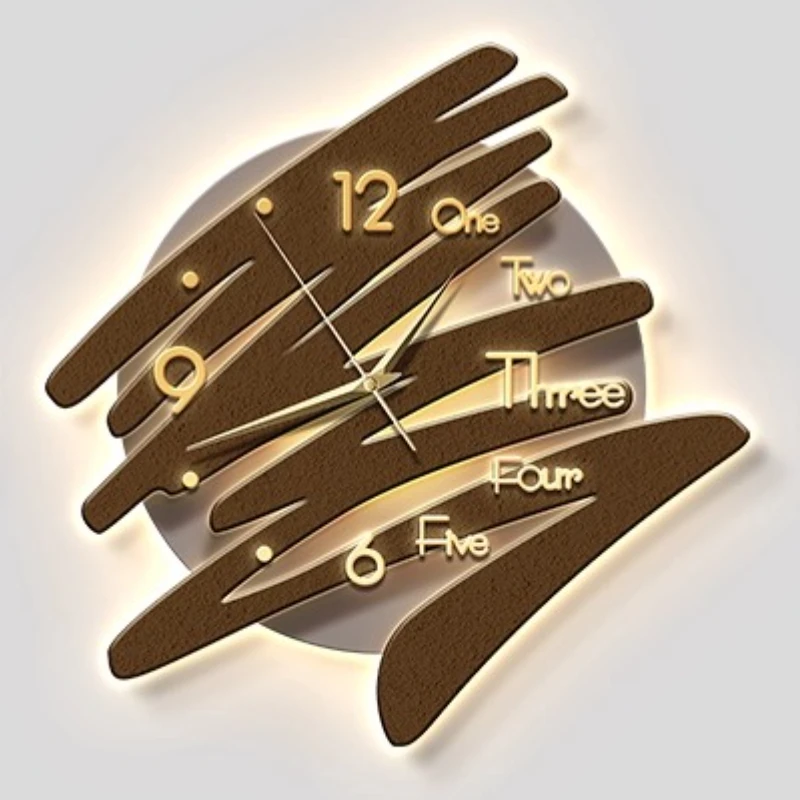 High-End Living Room Wall Clock Restaurant LED Quartz Clock Mural Wall Decoration Corridor Digital Clock Watch Room Decoration