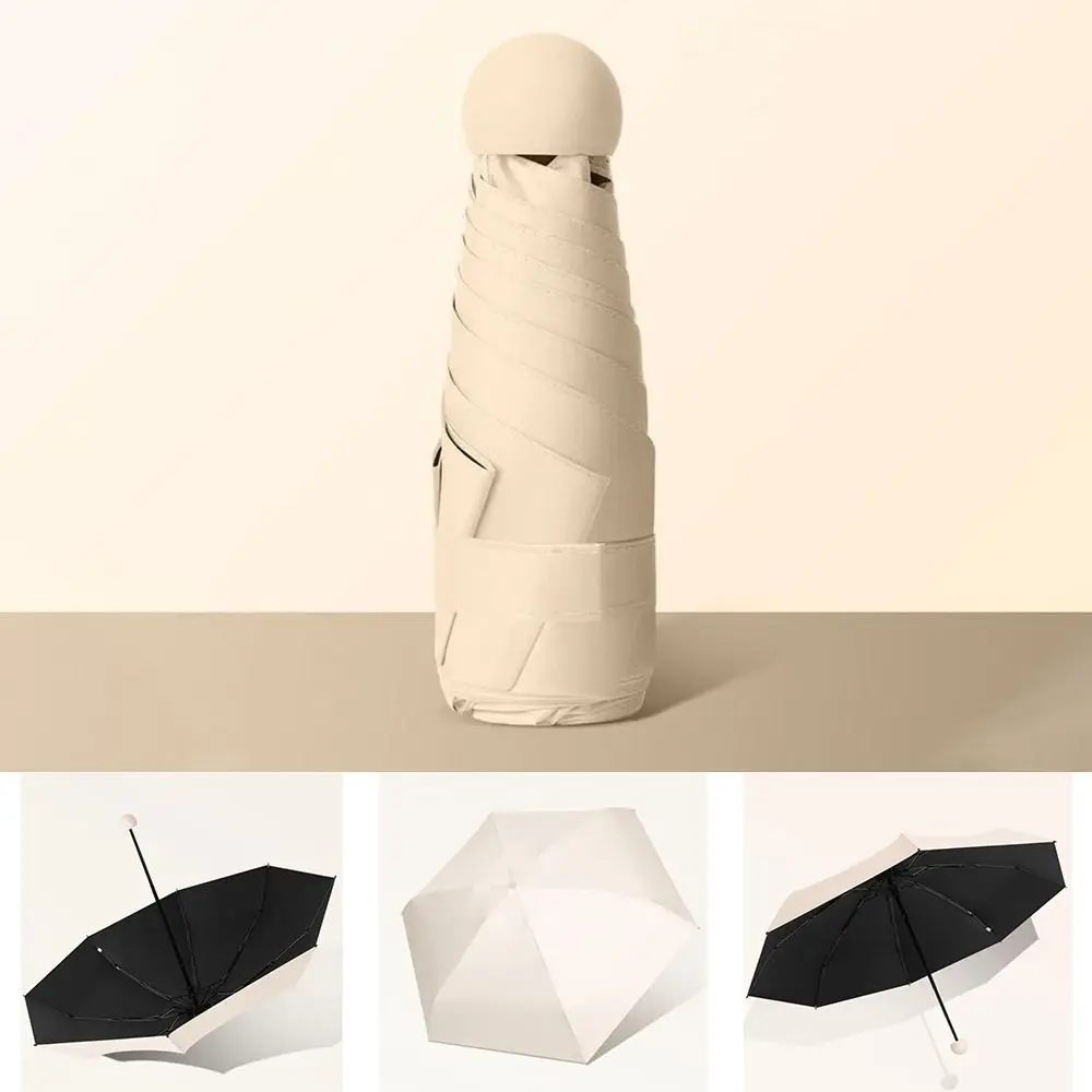 

Мини-зонт от солнца с УФ-защитой, ультралегкий портативный зонт-капсула, 5-секционный, с ручным открыванием, для солнечных дней