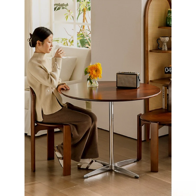 

Solid wood household small round table